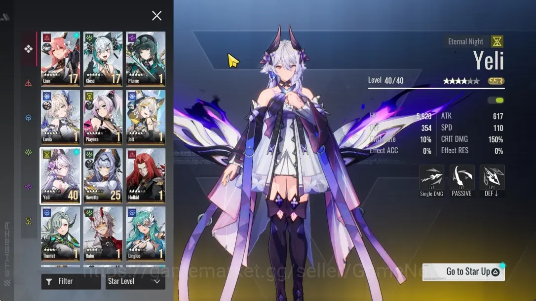 Etheria: Restart Accounts Mid‑Tier Global S26|14 SSR|Jolt,Yeli,Kloss,Plume,Lingluo,Khloros,Rahu,Piayera,Nevette,Helkid|1 SSR 1