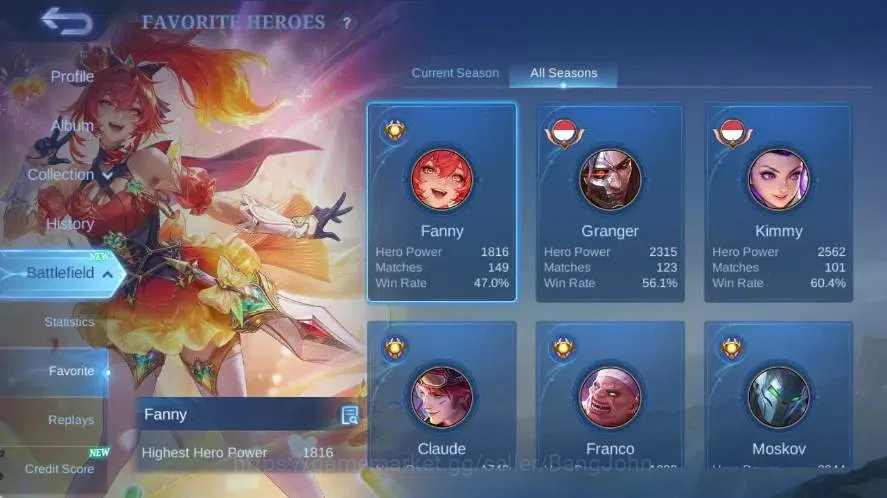 Mobile Legends: Bang Bang Accounts Global|Skin 112|Expert V|Collector Natalia,P.A.C.E image 4