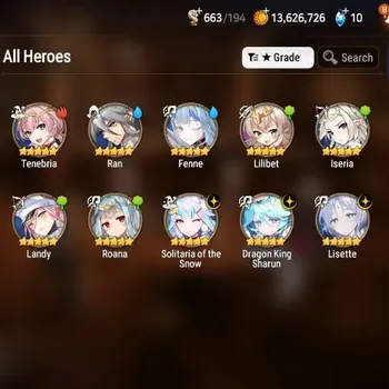 Epic Seven Accounts Starter Global Unverif|Starter Clear Prologue|3ML(Lisette,S.Snow,DK.Sharun)+7*5RGB|PoH+Bless ON|1x 4-5