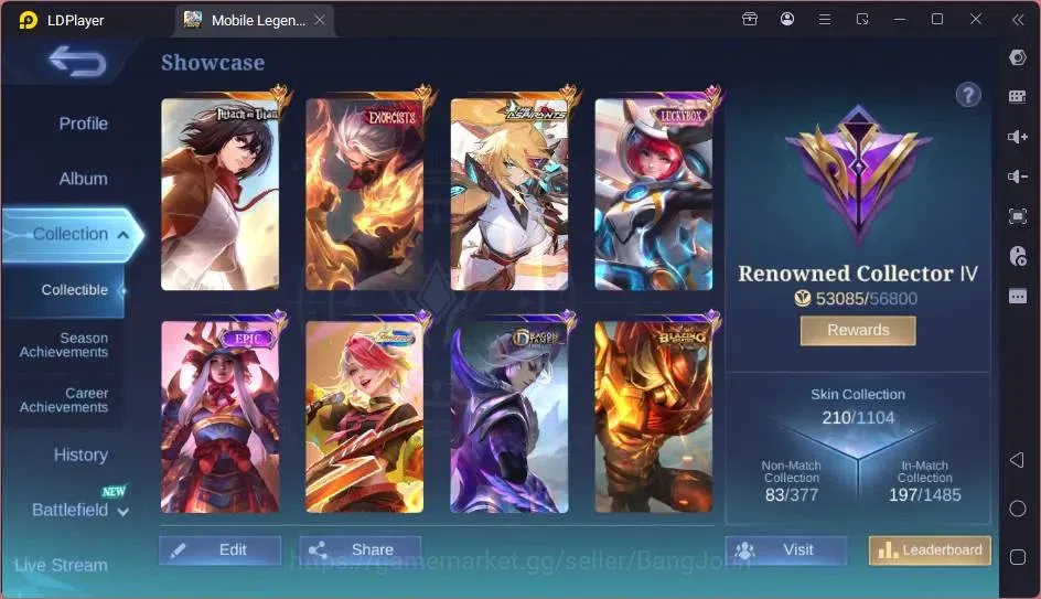 Mobile Legends: Bang Bang Accounts Global|Hero 113|Skin 210|Renowned|KOF Karina+AOT F image 14