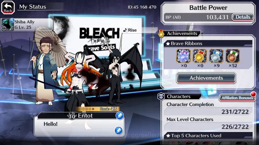 Bleach: Brave Souls Accounts GLOBAL]11K Orb+Fresh All Story|IchigoRenewed,Aizen image 2
