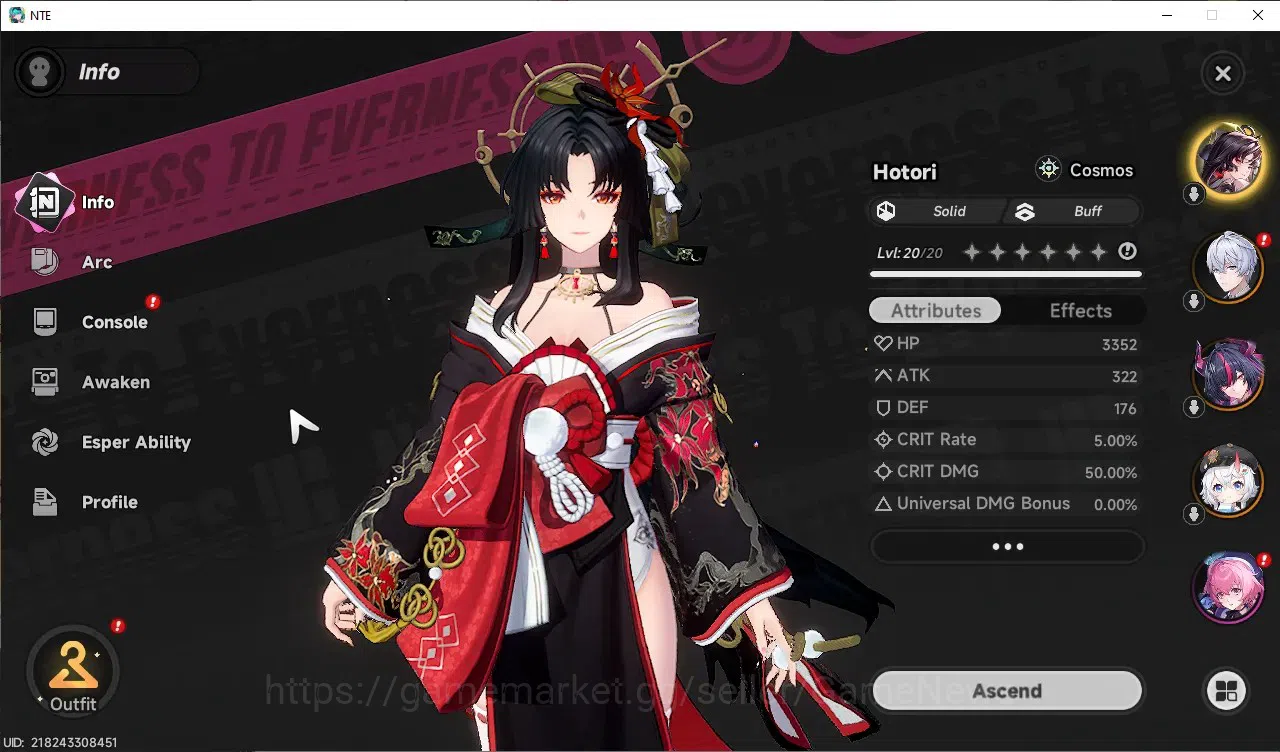 Neverness to Everness Accounts GLOBAL SEA|HL 7|3 SSR 2 Limited [Shinku,Hotori],Sakiri|2 Selector|Overcast Canopy 3