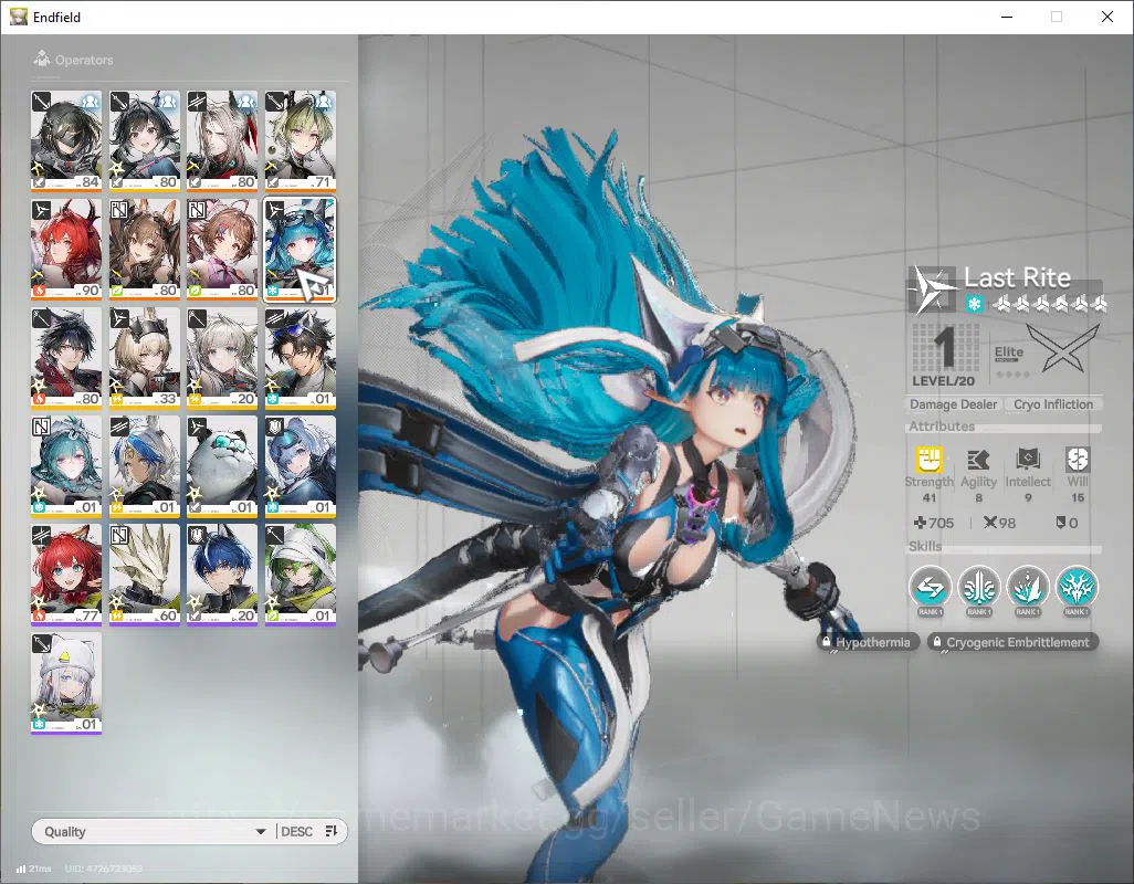 Arknights: Endfield Accounts ASIA|Lv 54|SSR 6(2Limit) [Laevatain+Sign,Gilberta] image 7