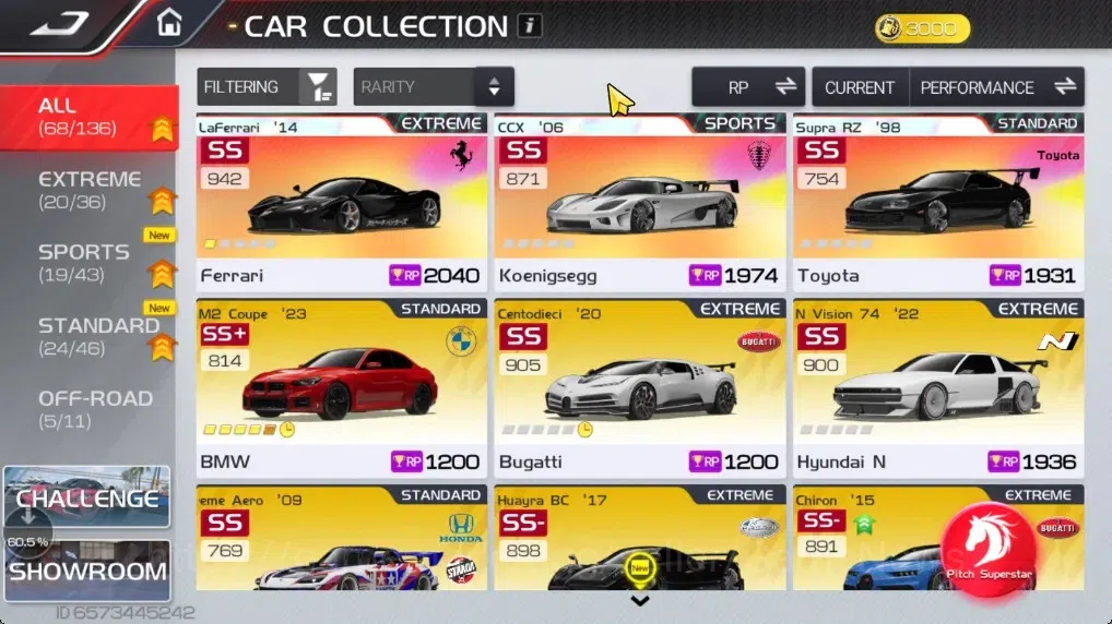 Racing Master Accounts SEA|Lvl 32|3 Prime Legend Car (LaFerrari Ecu 1,CCX,Supra RZ)+65 Etc Cars|118K Gold + 2254 Diamond|Log 1