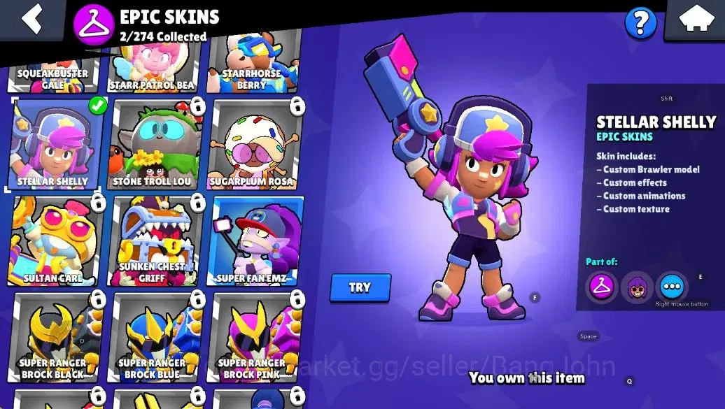 Brawl Stars Accounts Android | 1012Thropy|14 Brawler-1 Max Lv(Shelly+Hy image 10