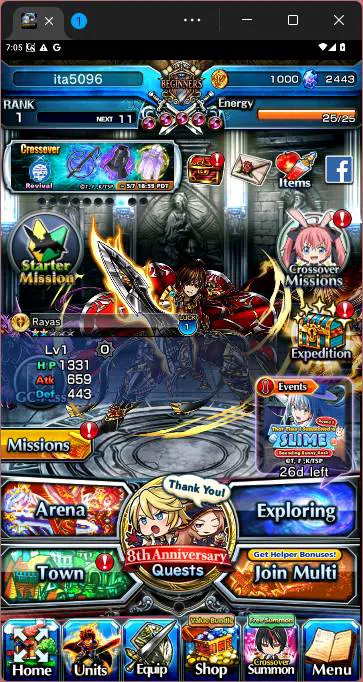 Grand Summoners Others GLOBAL|Fresh starter|Rank 1|Cristal 2443|Empres Yo image 1
