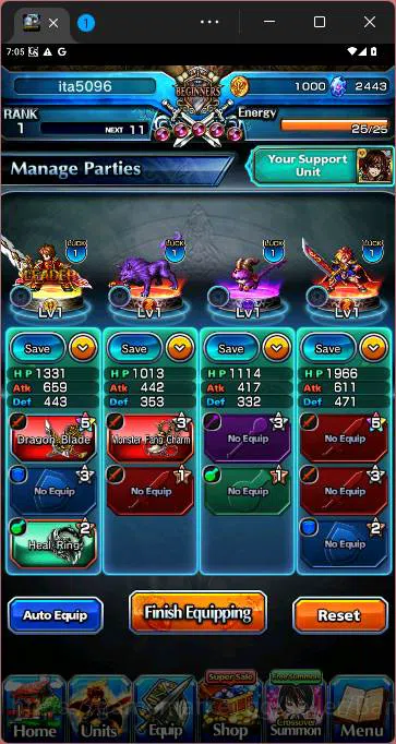 Grand Summoners Accounts Others GLOBAL|Fresh starter|Rank 1|Cristal 2443|Empres Yomi,Machine Jack,Keiones,etc|check SS|GS184B 4