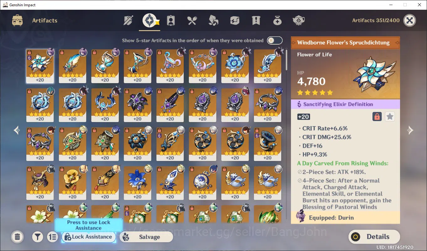 Genshin Impact Accounts ASIA | AR 55, arlechinno, bennet, durin, flins, co image 5
