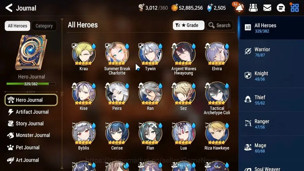 Epic Seven Accounts Collaboration Hero Global Verif|51 ML(BArunka,Harseti,Zio,Belian,LC Belona,etc)+Many Colab 12