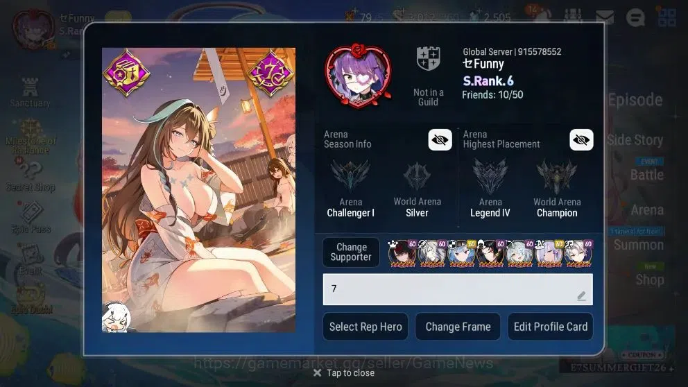 Epic Seven Accounts Collaboration Hero Global Verif|51 ML(BArunka,Harseti,Zio,Belian,LC Belona,etc)+Many Colab 2