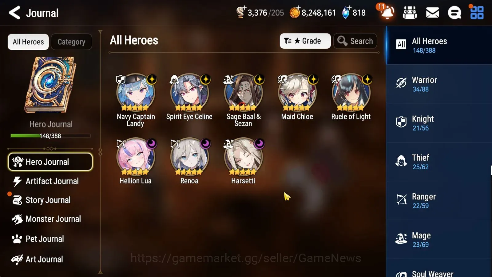 Epic Seven Accounts High-End Global UnVerif|Mor 17|8 ML(SE Celine,Renoa,Har Seti,Etc)+Ruiza,TA Coli,Estele,Landy,etc|Poh 1