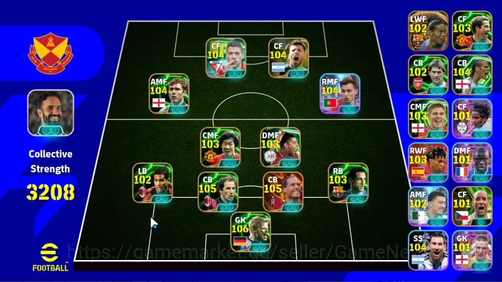 eFootball Accounts Starter Andorid|Power 3208|BigTime Virgil van Dijk,Ronaldinho Gaucho|22 Epic Oliver K,Luis Suarez,Sergio 1