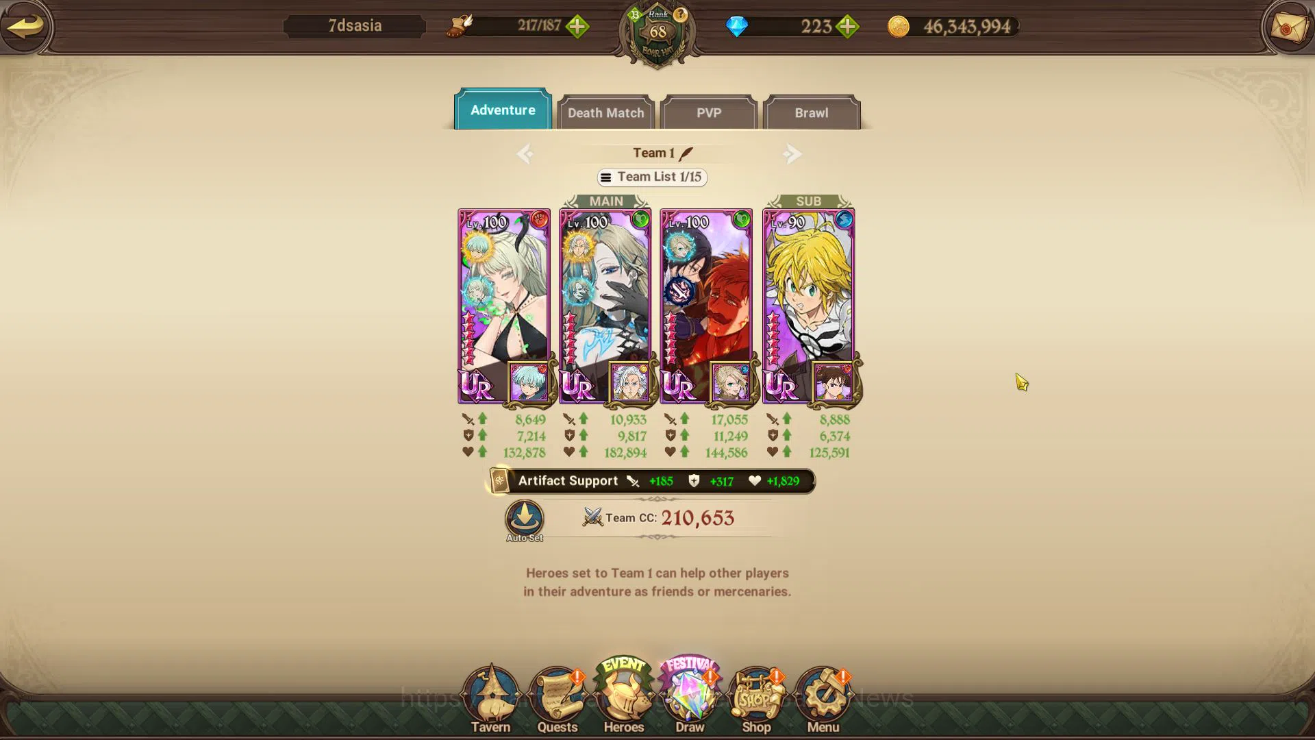 The Seven Deadly Sins: Grand Cross Accounts Asia|2,3M CC|223 DM|1 LR+8 UR|Elizabeth,Salos,Sabu image 9