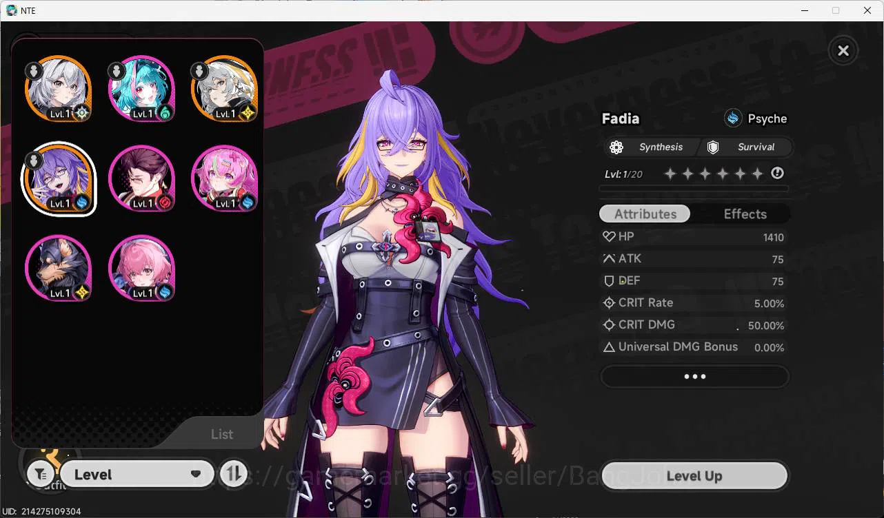Neverness to Everness Accounts EU|starter LVL 5, S Hathor, S fadia, 8 char,  + se image 12