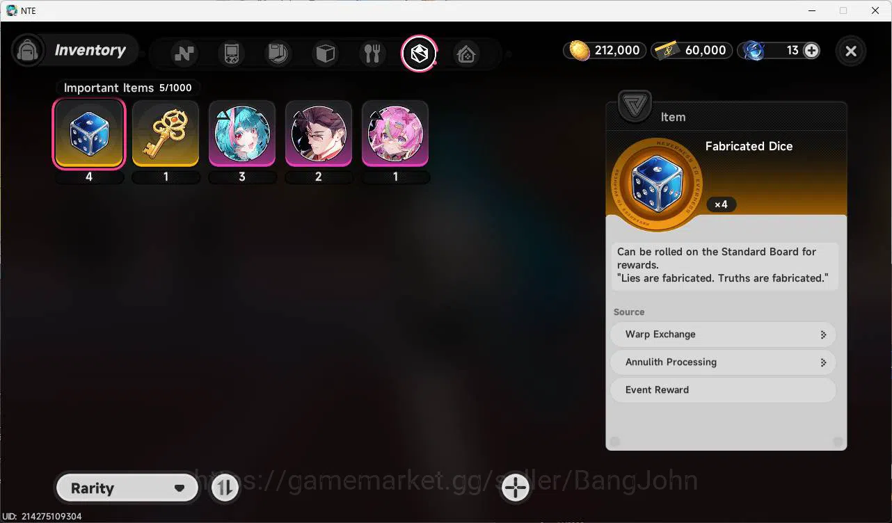 Neverness to Everness Accounts EU|starter LVL 5, S Hathor, S fadia, 8 char,  + se image 7