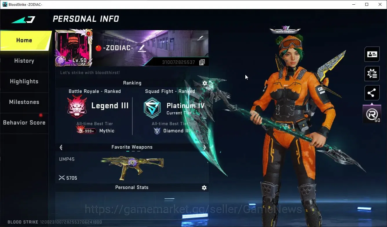 Blood Strike Accounts ASIA|ETERNAL DeAgle+MELEE SCYTHE-LunaSlash,COLLAB  image 2