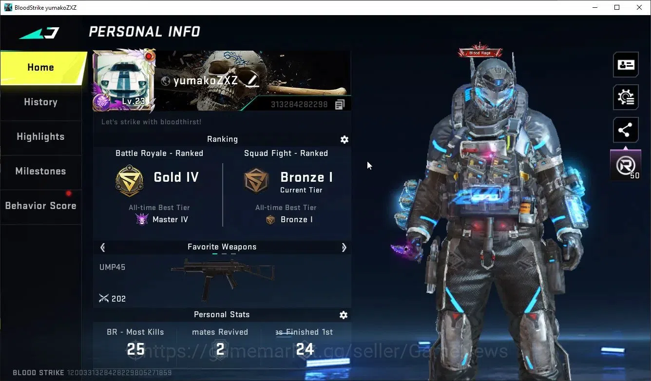 Blood Strike Accounts ASIA|MELEE ButerFly knife+ 2 ULTRA [JET-Black0ut,M image 2