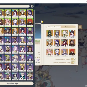 Genshin Impact Accounts End Game ASIA|AR 60|Nefer Pream Team|9 Limited+7(*5 Weapon) |(Sandrone)+Sign,R.Shogun C2,Nahida