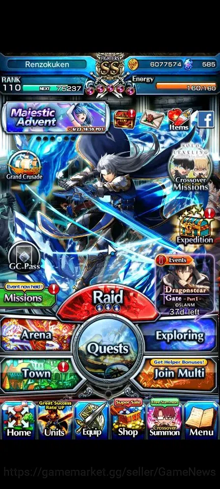 Grand Summoners Accounts Global|Rank 110|29 Ascend 14 TW(Inumuta,Roy,Shirou image 1