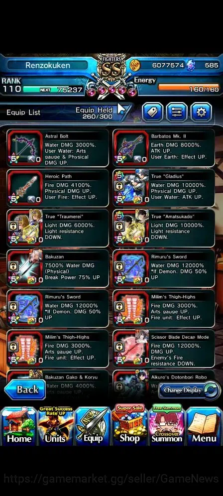 Grand Summoners Accounts Global|Rank 110|29 Ascend 14 TW(Inumuta,Roy,Shirou image 12