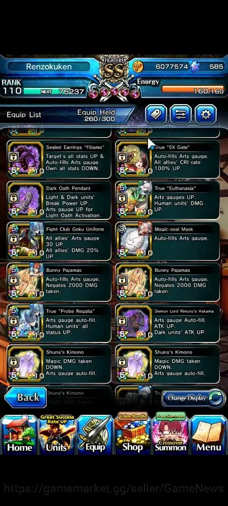 Grand Summoners Accounts Global|Rank 110|29 Ascend 14 TW(Inumuta,Roy,Shirou image 18