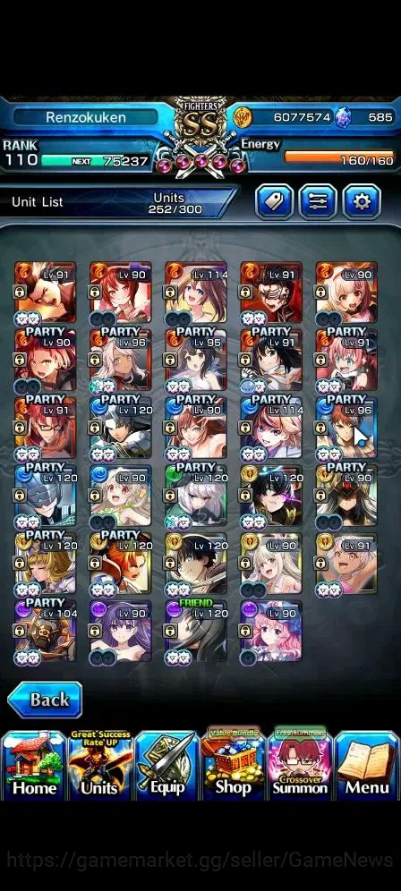 Grand Summoners Accounts Global|Rank 110|29 Ascend 14 TW(Inumuta,Roy,Shirou image 4