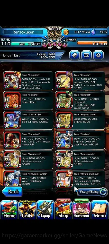 Grand Summoners Accounts Global|Rank 110|29 Ascend 14 TW(Inumuta,Roy,Shirou image 5