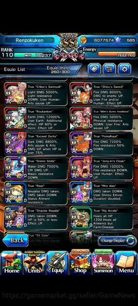 Grand Summoners Accounts Global|Rank 110|29 Ascend 14 TW(Inumuta,Roy,Shirou image 6