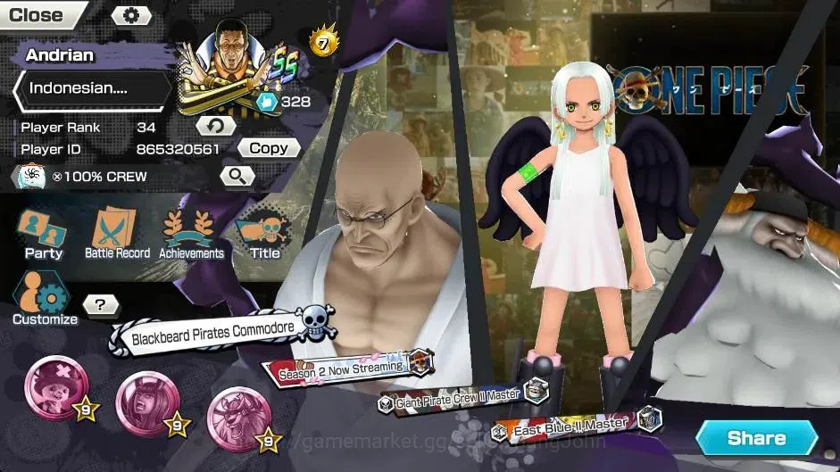 One Piece Bounty Rush Accounts Global | EX 9 |PR 34 |Borsalino Lv. 100/100,Marsha image 9
