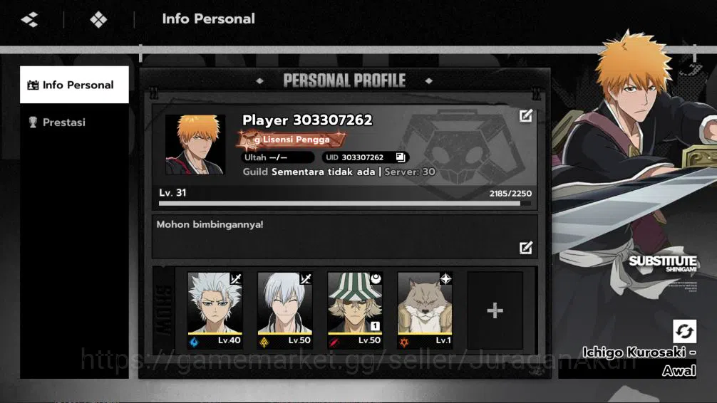 BLEACH: Soul Resonance Accounts NuverseSEA|Lvl 31 |4 SSR[(Gin Ichimaru+Stamp,Kisuk image 1