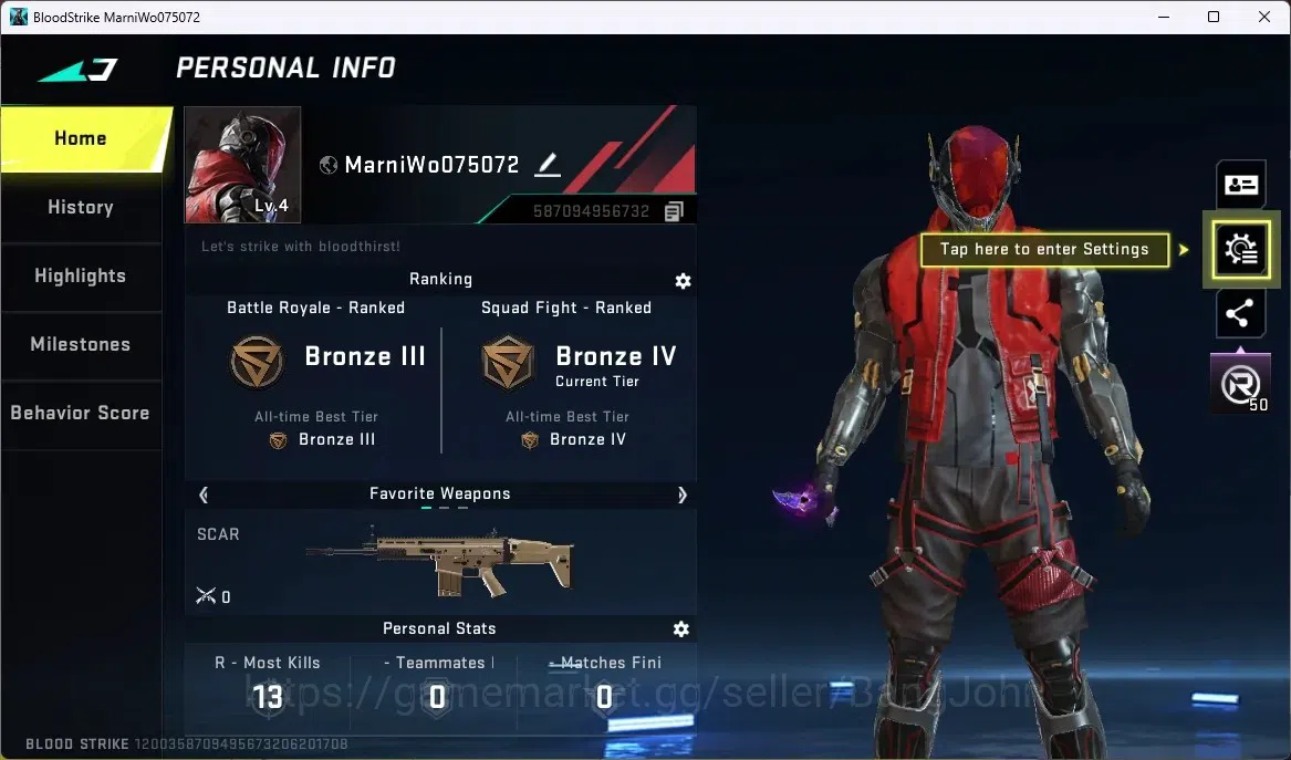 Blood Strike Accounts ASIA | 1 ULTRA MELEE: Butterfly Knife - Starfall | image 1