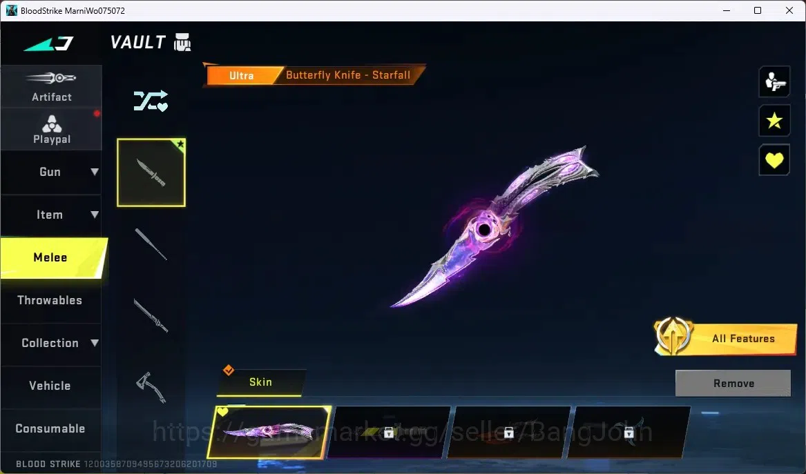 Blood Strike Accounts ASIA | 1 ULTRA MELEE: Butterfly Knife - Starfall | image 3