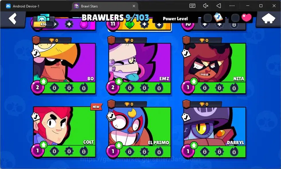 Brawl Stars Accounts Global | 416 Thropy | 9 Brawler|1 Max Hypercharge( image 2