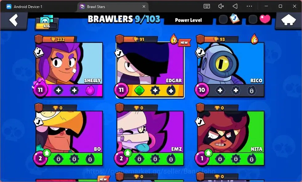 Brawl Stars Accounts Global | 416 Thropy | 9 Brawler|1 Max Hypercharge( image 3
