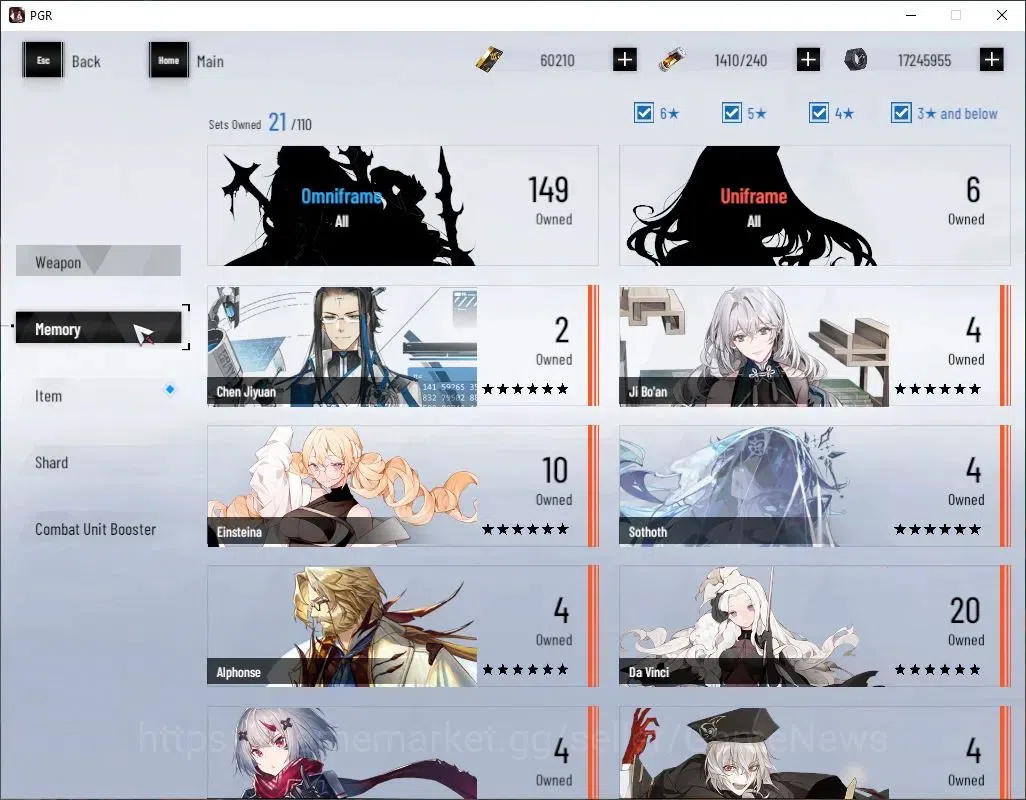 Punishing: Gray Raven Accounts Asia|Lv 87|60K BC+21K YC+7,6K BlueC|SSS Fulgor,SSS image 7