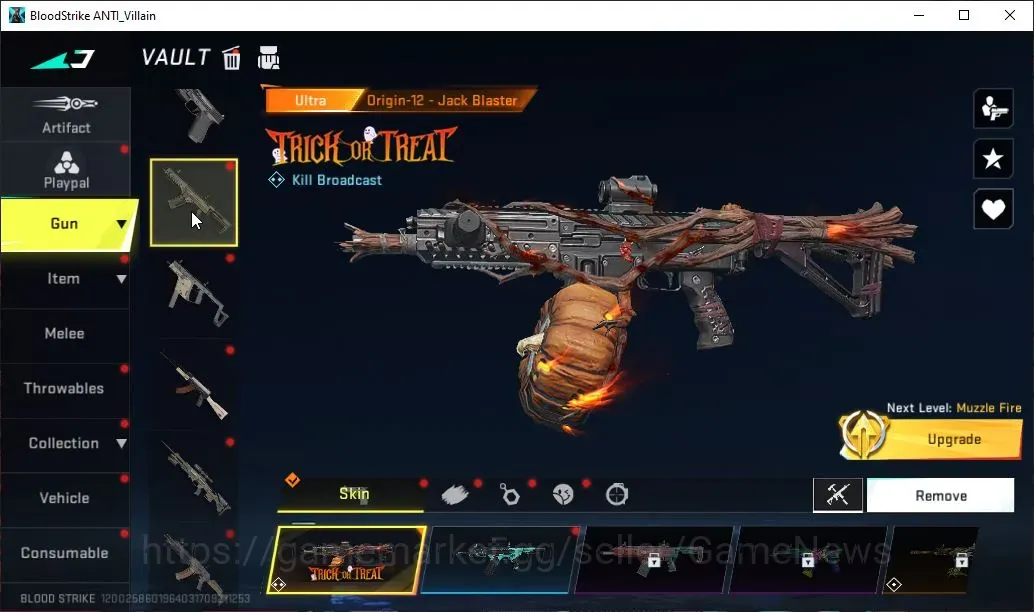 Blood Strike Accounts Collab Skin ASIA|9 Ultra Origin-12 Jack,Vector Flame,SCAR Molten,AR97 Bit,UMP45 Oni,etc|Colab AOT FAL 1
