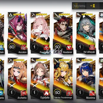 Arknights Accounts Mid-Tier ARKNIGHTS GLOBAL EARLYMID 19*6 , 2 LIMITED WANG,SAKIKO , TRAGODIA,PRAMANIX ALTER,ASCALON,THORN