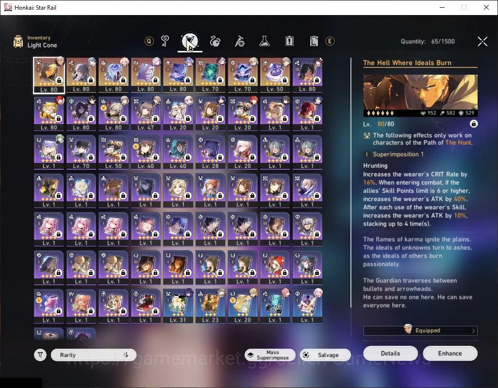 Honkai Star Rail Accounts Asia|TL 67|15 Limited|[SW 999,Castorice,Archer]+Si image 5