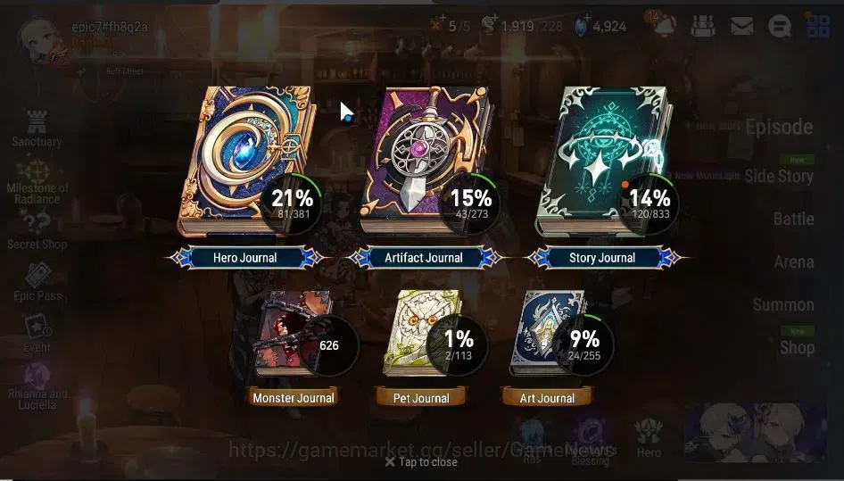 Epic Seven Accounts GLOBAL Unverif|New Era|2 ML(US Choux,SB Aramintha) image 3