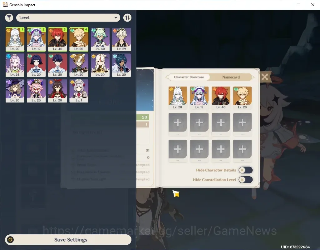 Genshin Impact Accounts Reroll Asia|AR 20|1 Limited Zibai + 2 Standard (Mizuki,Diluc)|Low Main Quest & Map Explore|All 1