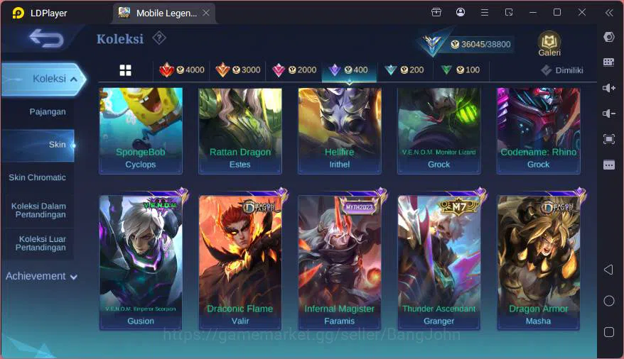 Mobile Legends: Bang Bang Accounts GLOBAL|Hero 122|Skin 168|Kof Karina,Lucky Hanabi+L image 16