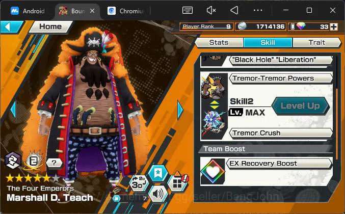 One Piece Bounty Rush Accounts GLOBAL|5 EX|4emperor Teach,FilmZ Zhepyr,5elders Sa image 3