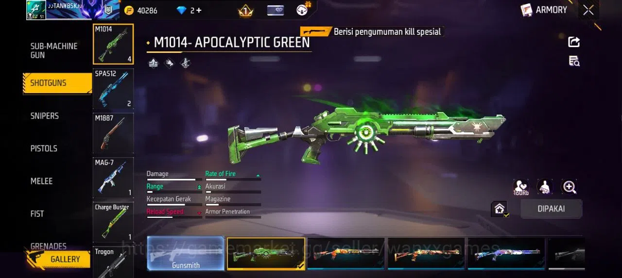 Free Fire Accounts Indonesia | AKUN LVL 51 VAULT 77 EMOTE 5 TAS 16 WEAPON 84 | W413 4