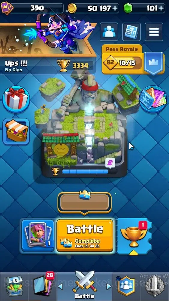 Clash Royale Accounts Lvl 390|KTL 9|Trophy 3334|Card 51|Limited Skin|1 H image 1