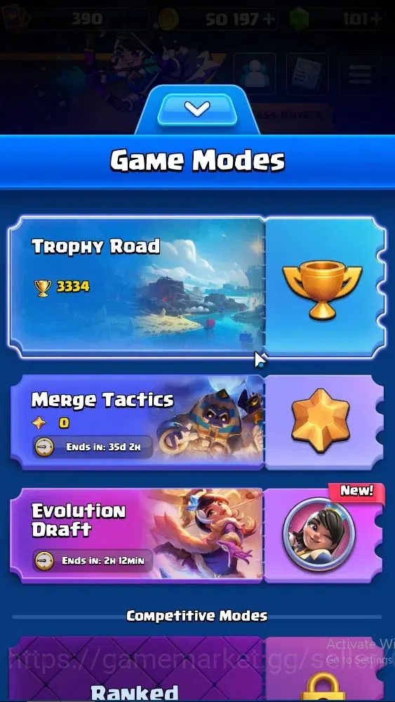 Clash Royale Accounts Lvl 390|KTL 9|Trophy 3334|Card 51|Limited Skin|1 H image 3