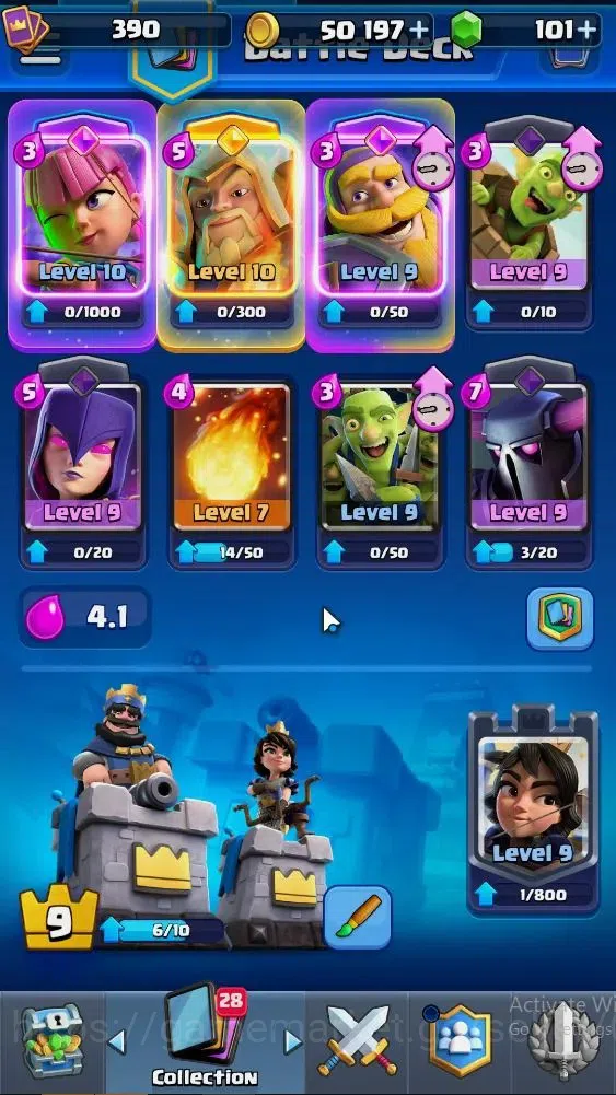 Clash Royale Accounts Lvl 390|KTL 9|Trophy 3334|Card 51|Limited Skin|1 H image 4