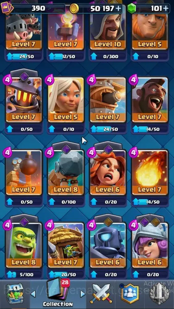Clash Royale Accounts Lvl 390|KTL 9|Trophy 3334|Card 51|Limited Skin|1 H image 6