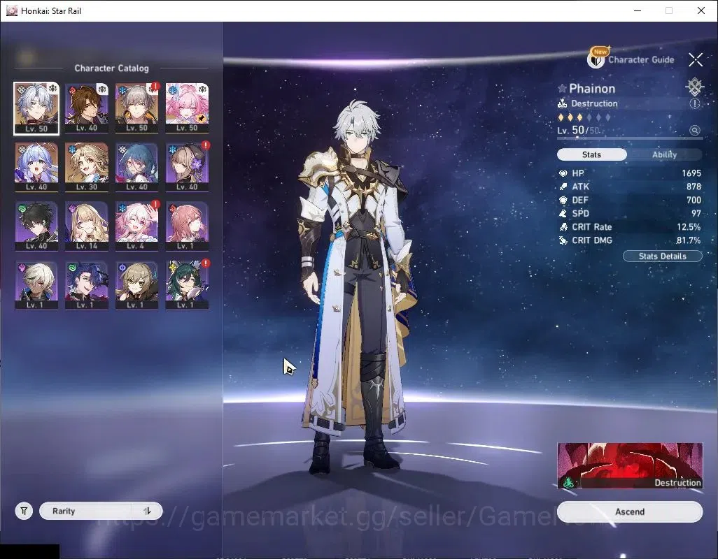 Honkai Star Rail Accounts Asia|TL 31|3 Limited|(Phainon,Cyrene,Robin)|Male M image 4