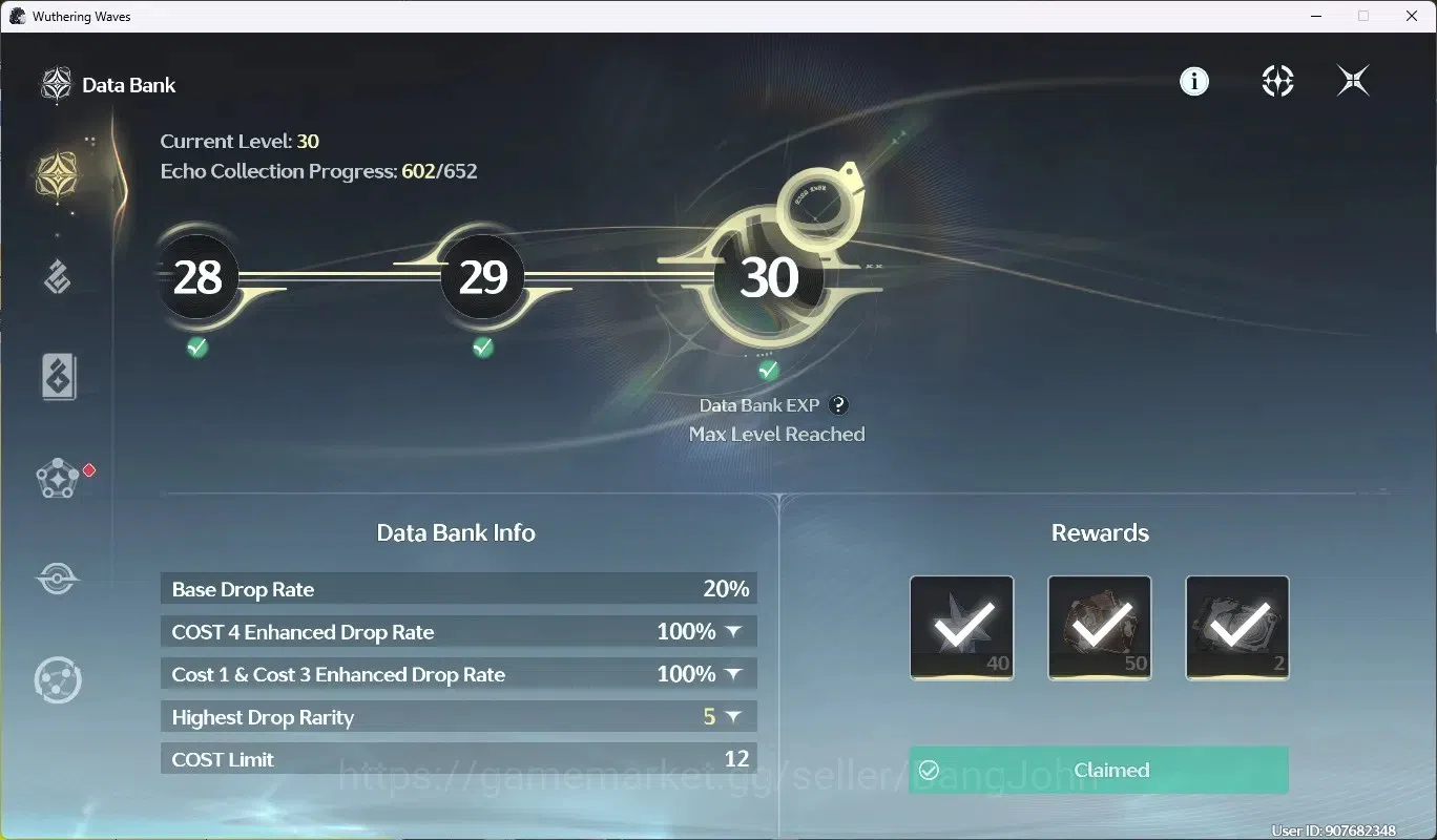 Wuthering Waves Accounts Mid-Game SEA|UL 48|Rank 5|1 Char Limited [Hiyuki RC5 + Sign],Rebecca|Mc Female|TakeMail WW185B 8