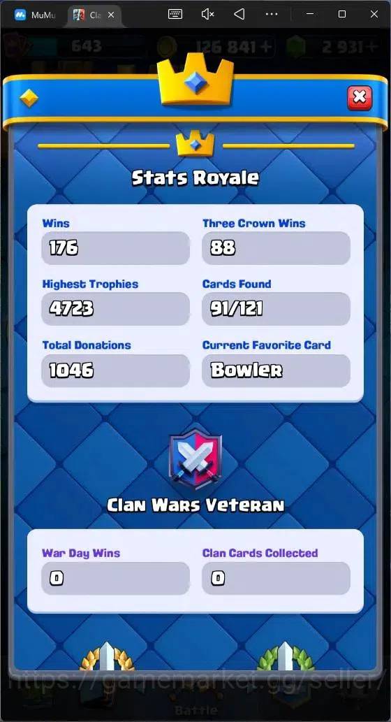 Clash Royale Accounts CL 643|KTL 11|Trophy 4723|Card 91|2 Hero|2 EVO|Are image 2